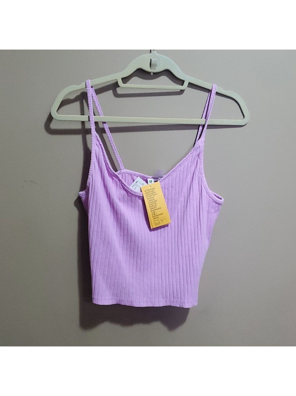 Divided H&M Lavender Ribbed Crop Top Size Large - Picture 2 of 5